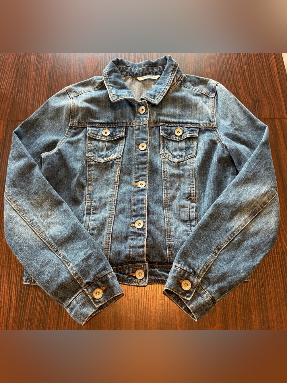 Highway Jeans Womens Medium Wash Denim Jean Trucker Jacket Size L